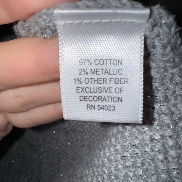 Banana Republic Large Grey & Metallic Button Up Cardigan - Picture 5 of 6